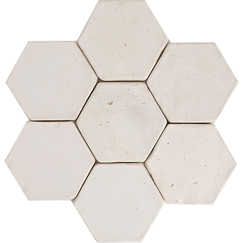 Terracotta Hexagano Blanco 8" Tile