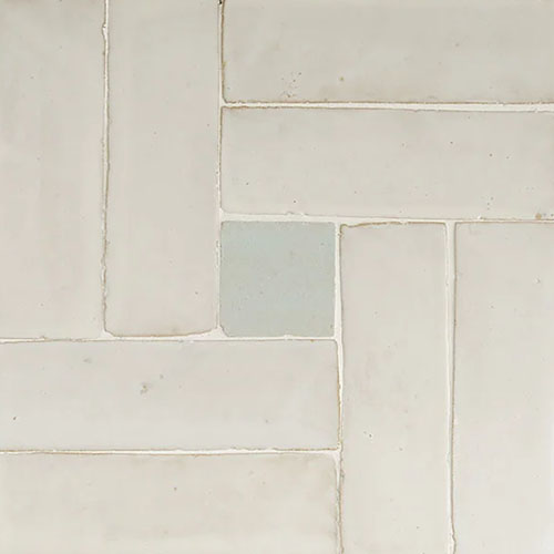 Zellige Mosaic Tan-Tan Snow Brick & Duck Egg Dot Tile