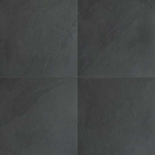Slate tile in Montauk Black 16x16 Gauged