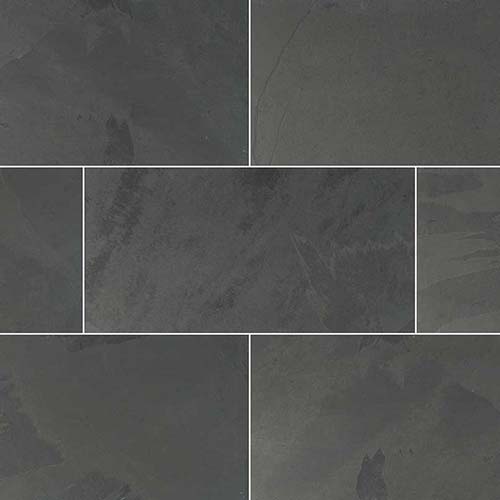 Slate tile in Montauk Black 16x24