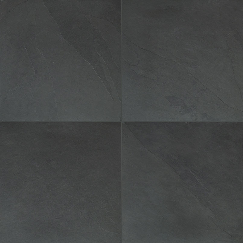 Slate tile in Montauk Black 24x24