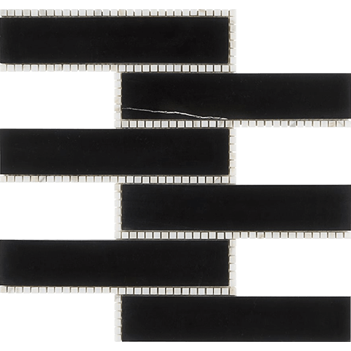 The New Palm Beach by Krista Watterworth Brick Black Marble Tile