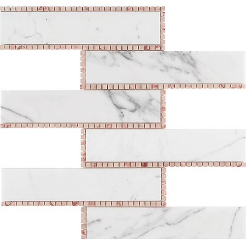 The New Palm Beach by Krista Watterworth Brick White Rose Marble Tile
