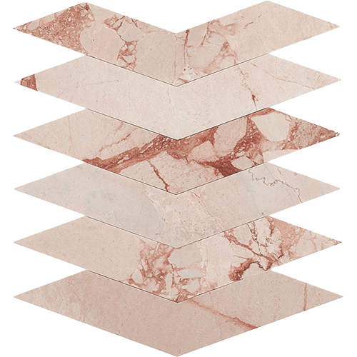 The New Palm Beach by Krista Watterworth Floral Pink Marble Tile