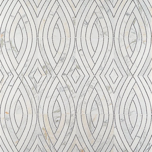 The New Palm Beach by Krista Watterworth Leaf White Marble Tile