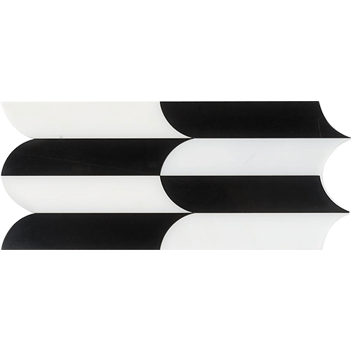 Zarahi Nero Marquina and Royal White Marble Tile