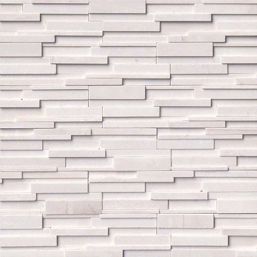 Marble tile in Arctic White 3D Honed 6x24 Panel