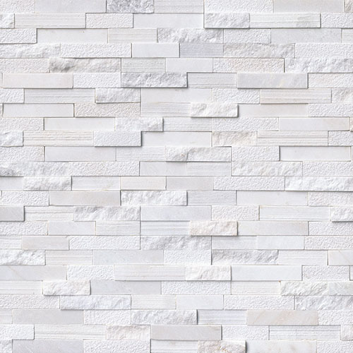 Marble tile in Arctic White Multi Finish 6x24 Panel