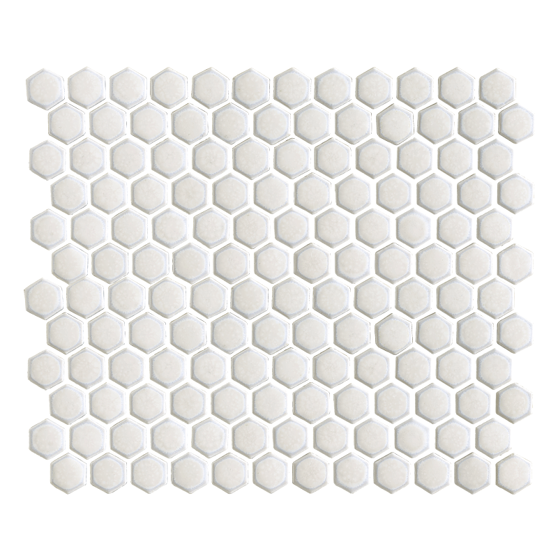 Chameleon Porcelain tile in 1x1 Hexagon Opal