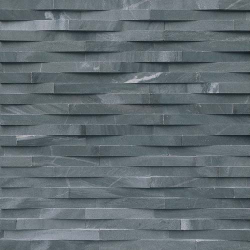 Marble tile in Cosmic Black 3D Wave 6x24 Panel