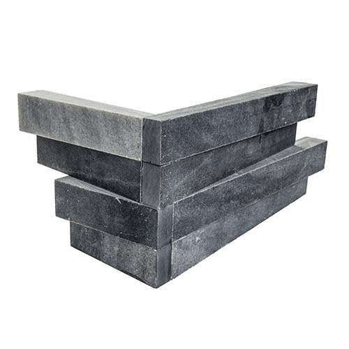 Marble tile in Cosmic Black 3D Wave Corner