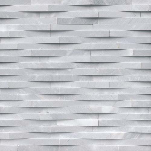 Marble tile in Cosmic Gray 3D Wave 6x24 Panel