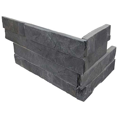 Slate tile in Premium Black Ledger Corner