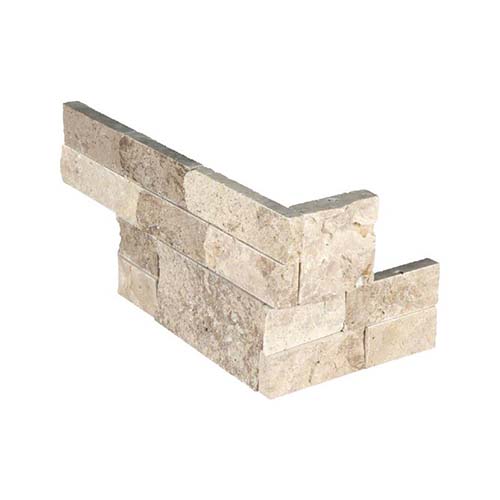Travertine tile in Roman Beige Ledger Corner