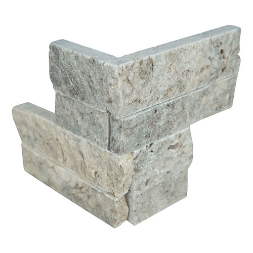 Travertine tile in Silver Travertine Mini Panel Corner