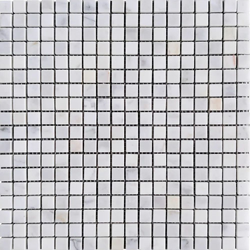 Calacatta White 5/8" Polished Mosaic Marble Tile
