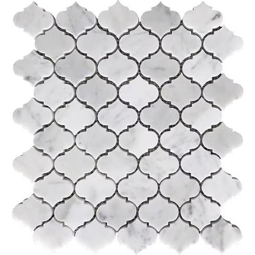 Carrara White Mini Arabesque Mosaic Marble Tile