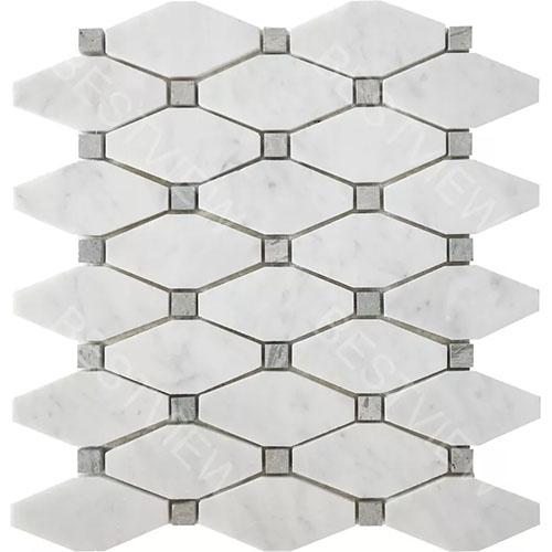 Carrara White Polished Octagon Mosaic Marble Tile