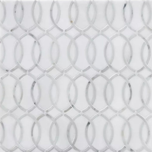 Thassos with Carrara White Mosaic Waterjet Tile
