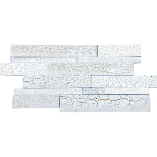White Crackle Teakwood Mosaic Panel