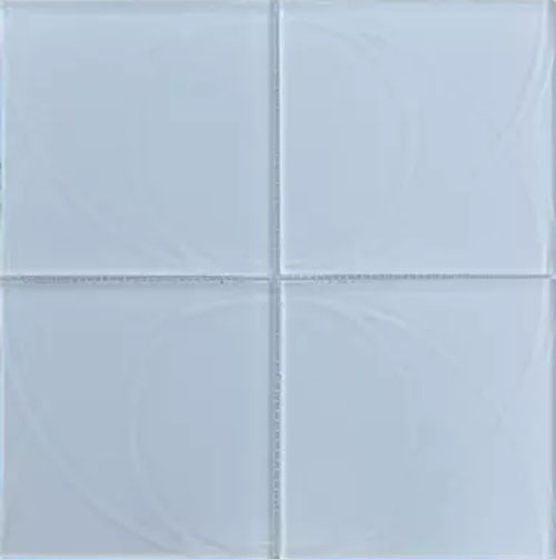 White Glass Mosaic 6” Swirl Pattern Tile