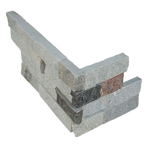 Quartzite tile in Sunset Silver Ledger Corner