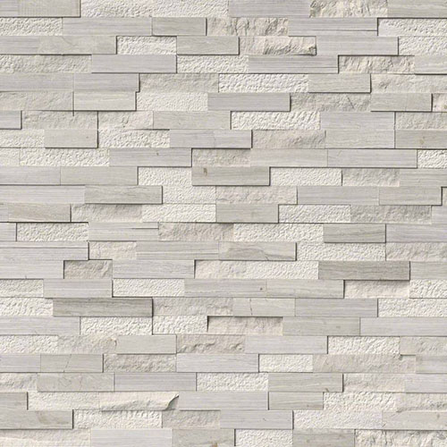 Marble tile in White Oak Multi Splitface 6x24 Panel