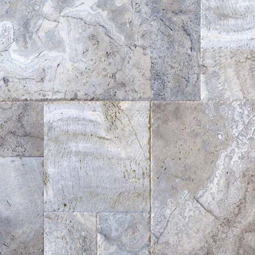Travertine Paver in Silver Travertine 10 Kits Pattern Paver