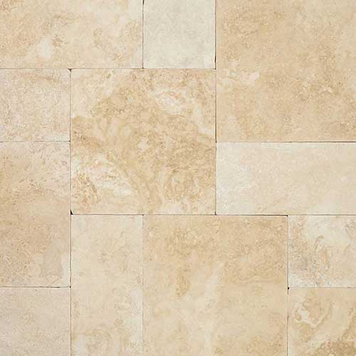 Travertine Paver in Tuscany Ivory 10 Kits Pattern Paver