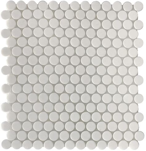 Thassos White Penny-Round Mosaic Polished 0.75" x 0.75"