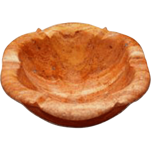 Peach Travertine Sink - Round Flower