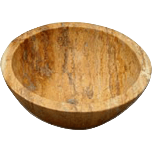 Peach Travertine Sink - Round Under Mount 16"