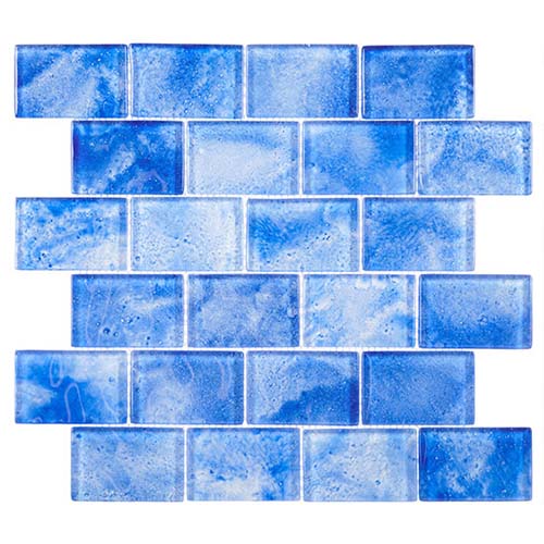 Glass Mosaic tile in Frothy Swirls Azulejo Art