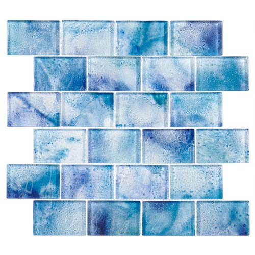 Glass Mosaic tile in Frothy Swirls Ink Drops