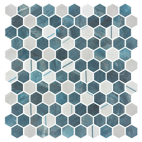 Glass Mosaic tile in Aragon Hills Qassle Blu