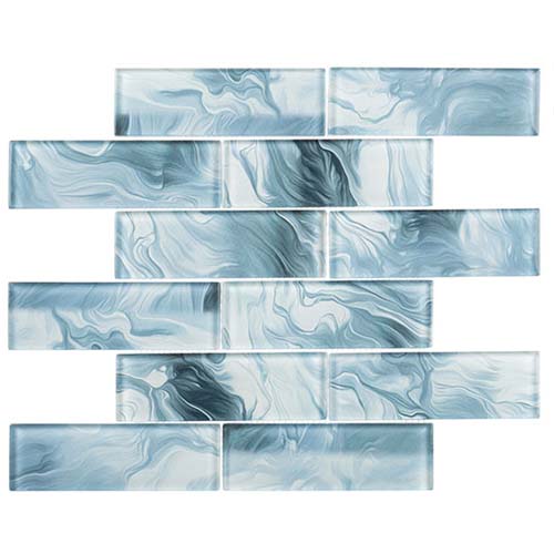 Glass Mosaic tile in Legend Minerva Frost