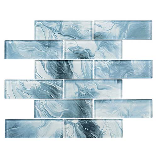 Glass Mosaic tile in Legend Minerva Frost