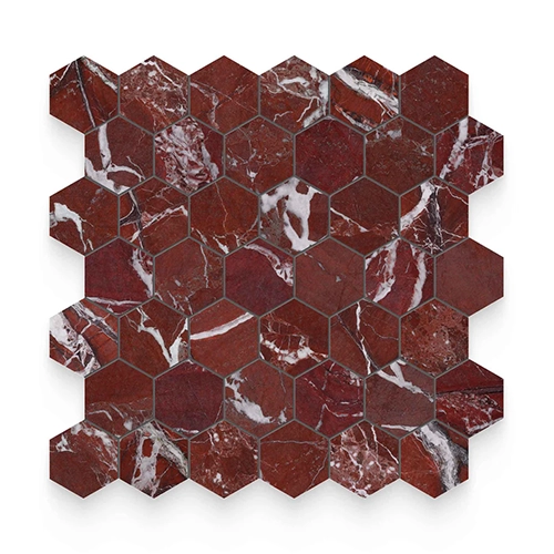 Breccia Vino 2" x 2" Hexagon Polished