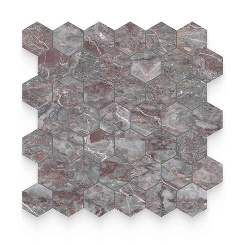 Burgundy Lilac 2" x 2" Hexagon Honed