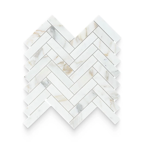 Calacatta Gold 1" x 4" Herringbone Polished