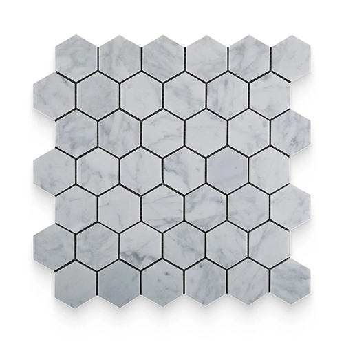 Carrara White 2" x 2" Hexagon Polished