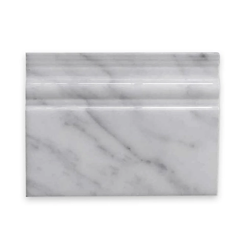 Carrara White 4" x 12" Baseboard Honed