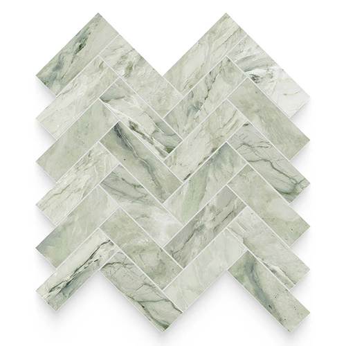 Verde Matcha 1.25" x 4" Herringbone Honed
