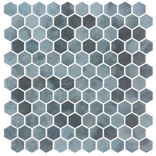 Recycled Glass Mosaic tile in Luxacious Bay Java Lagoon