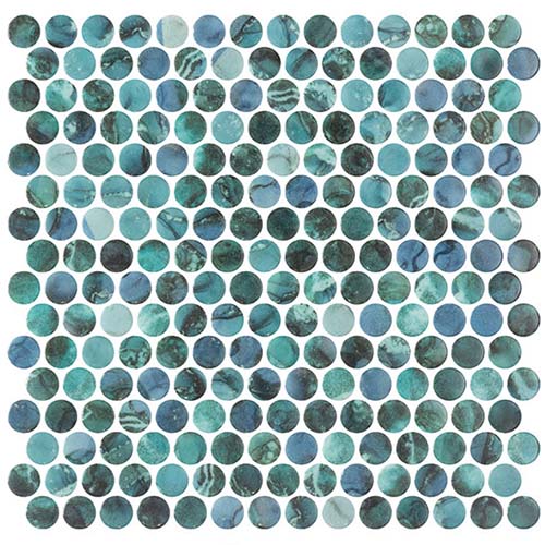 Recycled Glass Mosaic tile in Tahiti Isles Morea Lagoon