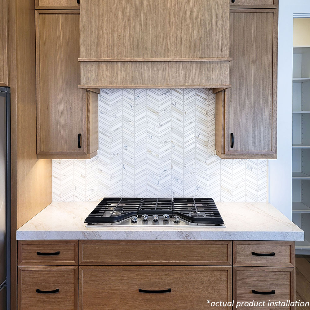 Hollow 12 Calacatta Gold Chevron actual product photo