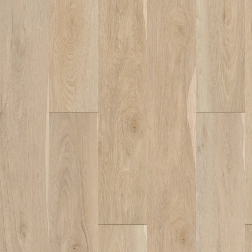 Pantheon HD + Natural Bevel LVT Flooring in Alabaster colorway