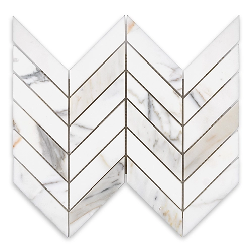 Calacatta Gold - Chevron 1" x 4" Honed