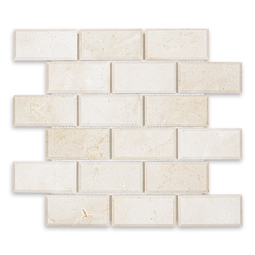 Crema Marfil - Brick 2" x 4" Beveled Polished