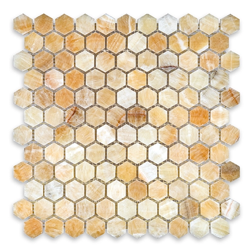 Honey Onyx - Hexagon 1" Polished